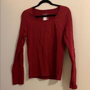 Red stretchy blouse